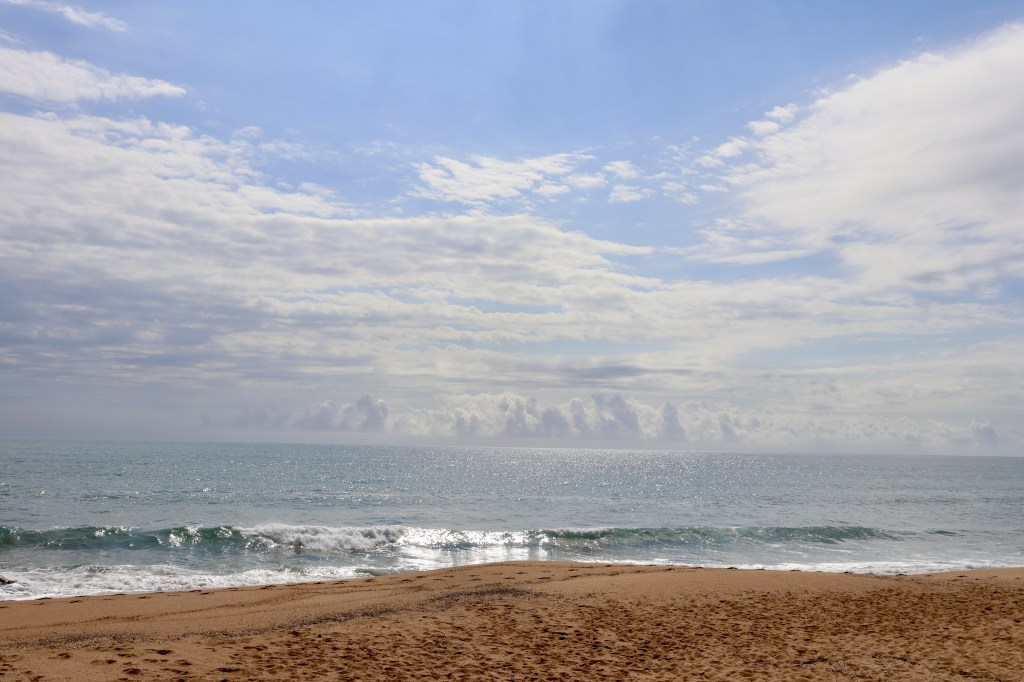 The perfect horizontal line behind the unknown awaits us.